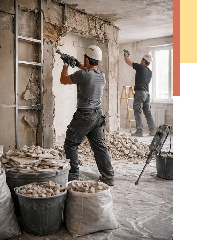 Демонтажные работы в Павловском Посаде от 2744 руб. — услуги и цена под ключ | ОТДЕЛОЧНИК-Пвл