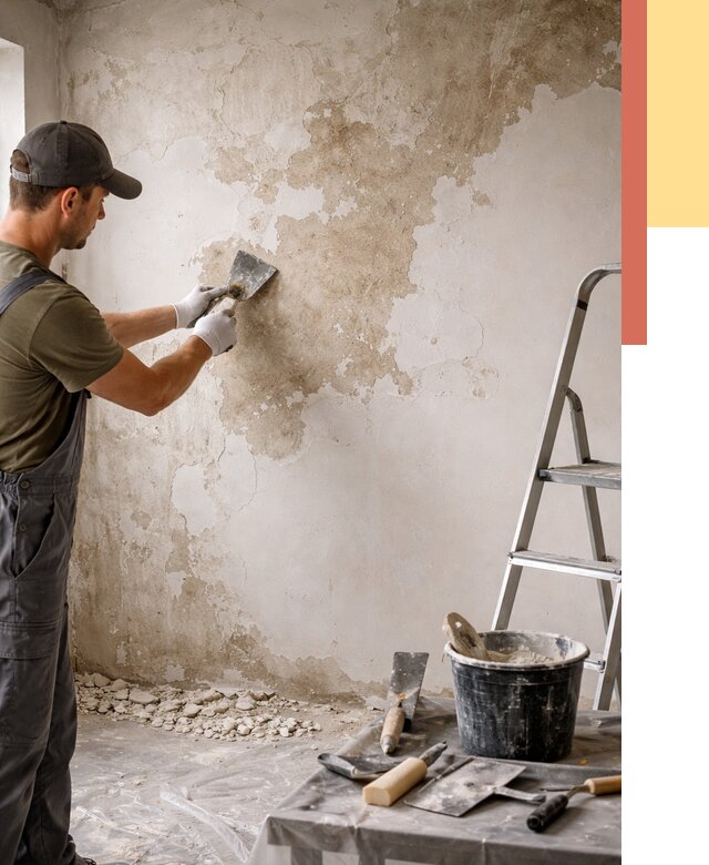 Снятие старой шпаклевки в Павловском Посаде от 1880 руб. — быстро и недорого | ОТДЕЛОЧНИК-Пвл