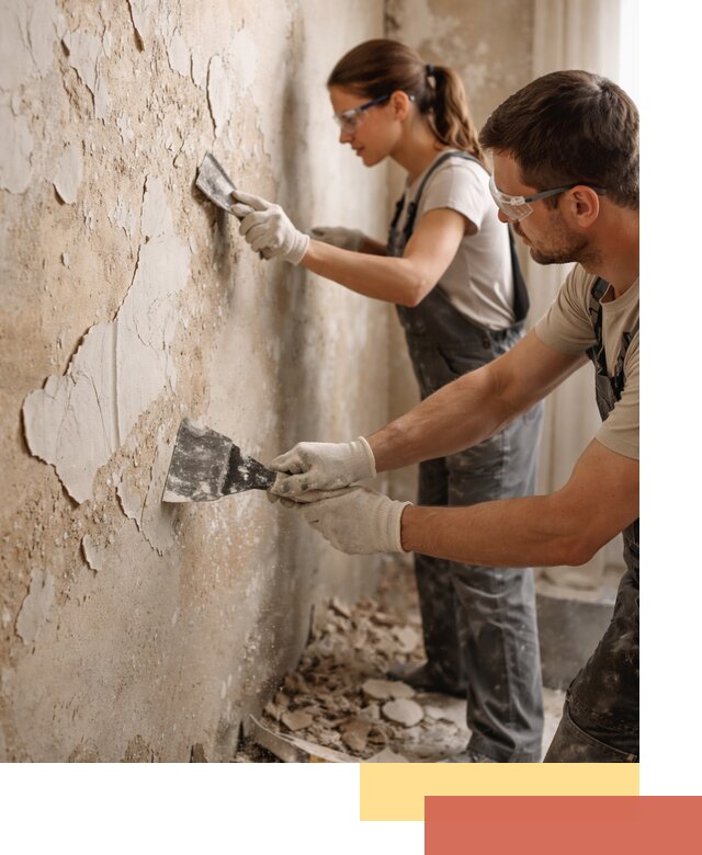 Снятие старой шпаклевки и подготовка поверхностей в Павловском Посаде