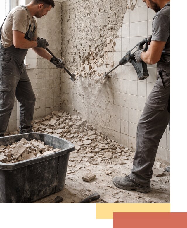 Демонтаж плитки со стен в Павловском Посаде быстро и аккуратно