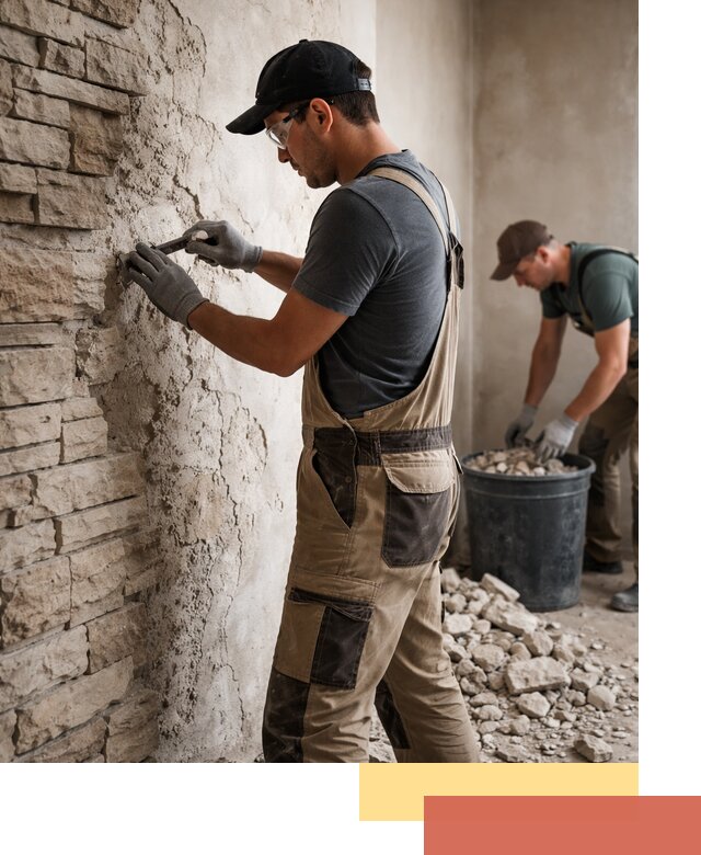 Демонтаж декоративного камня в Павловском Посаде профессионально и безопасно