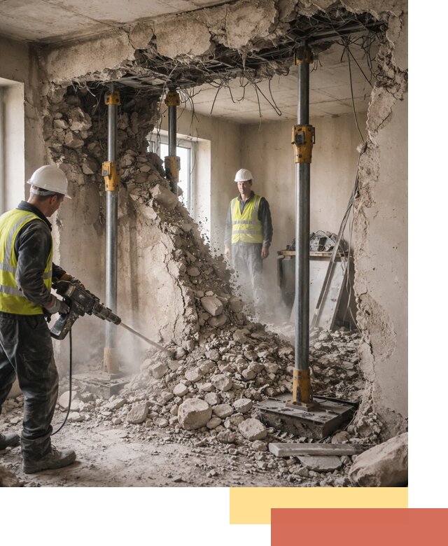 Снос несущих стен в Павловском Посаде с гарантией безопасности и качества