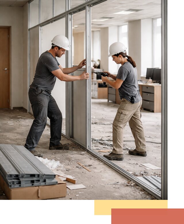 Демонтаж алюминиевых перегородок в Павловском Посаде быстро и аккуратно