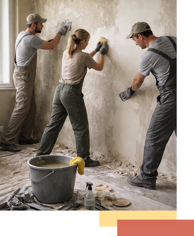 Очистка стен от клея и грунтовки в Павловском Посаде качественно и быстро