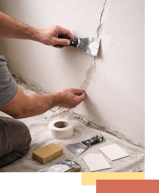 Заделка трещин и сколов в стенах и потолках в Павловском Посаде