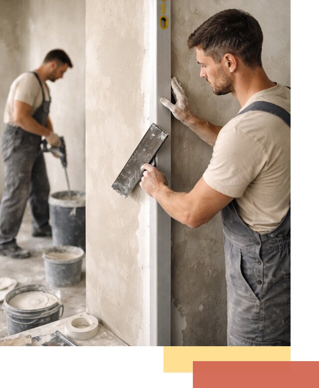 Выведение углов стен в Павловском Посаде: монтаж и оштукатуривание