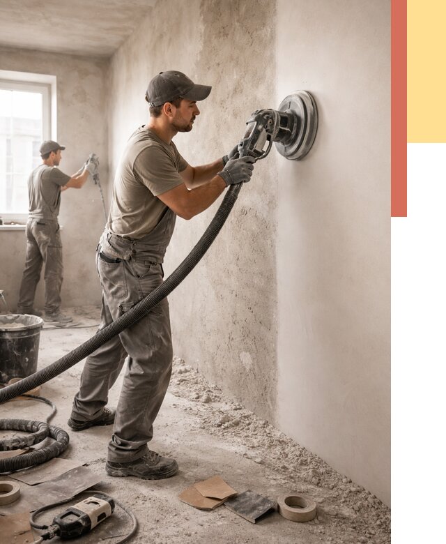 Шлифовка стен в Павловском Посаде от 1219 руб/м2 — быстро и недорого | ОТДЕЛОЧНИК-Пвл