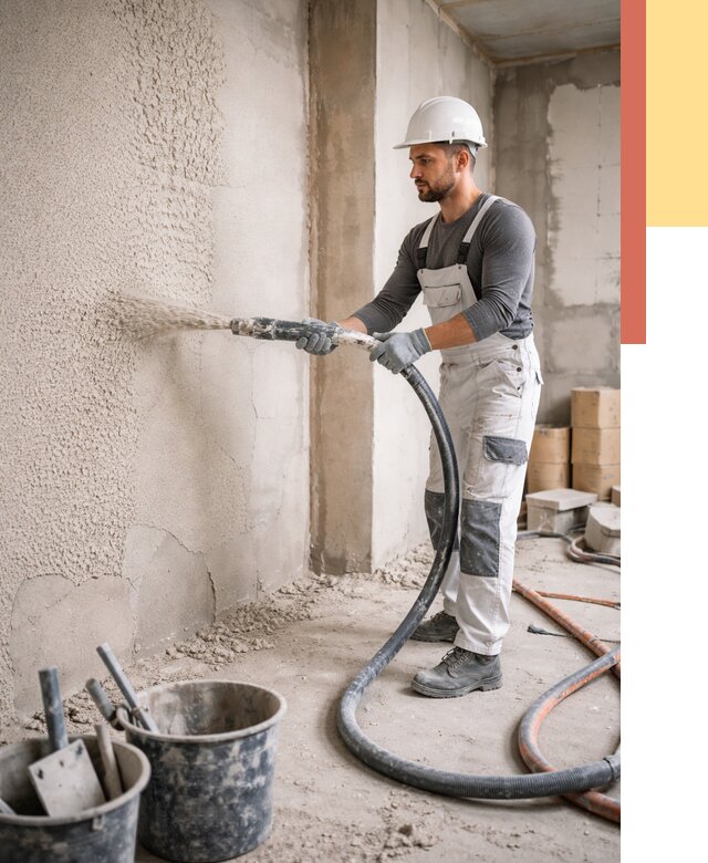 Машинная штукатурка стен в Павловском Посаде под ключ от 6605 руб./м2 | ОТДЕЛОЧНИК-Пвл