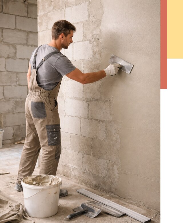 Штукатурка стен из газобетона в Павловском Посаде от 2134 руб./м2 — быстро и недорого | ОТДЕЛОЧНИК-Пвл