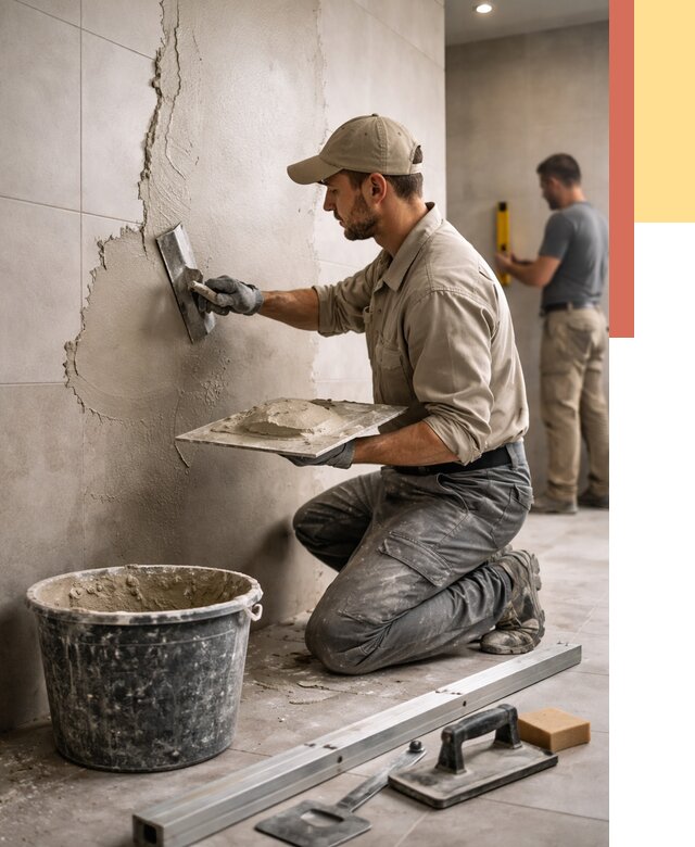 Штукатурка стен в ванной в Павловском Посаде от 4573 руб./м² — выравнивание под ключ | ОТДЕЛОЧНИК-Пвл