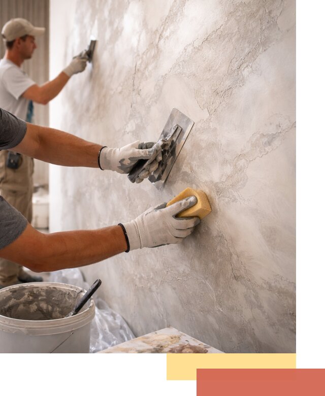 Декоративная штукатурка под мрамор в Павловском Посаде для стен и потолков