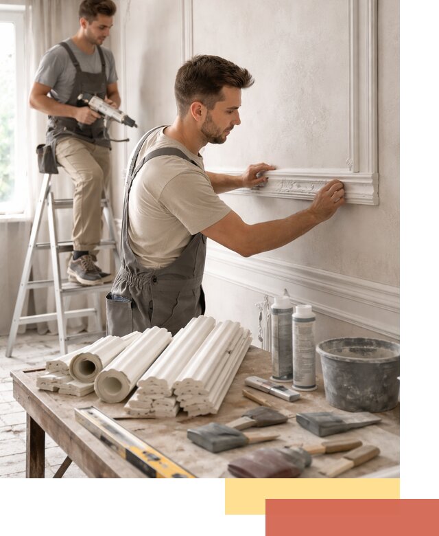 Монтаж лепнины на стены в Павловском Посаде профессионально и качественно