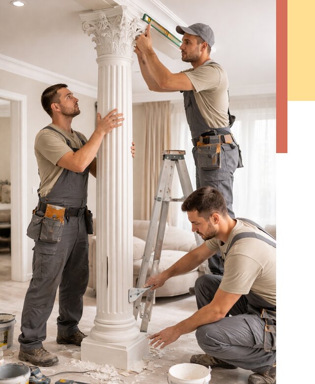 Установка декоративных колонн в Павловском Посаде от 12194 руб. под ключ | ОТДЕЛОЧНИК-Пвл