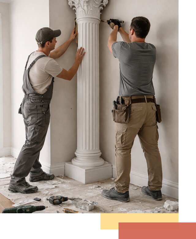 Установка декоративных колонн в Павловском Посаде под ключ