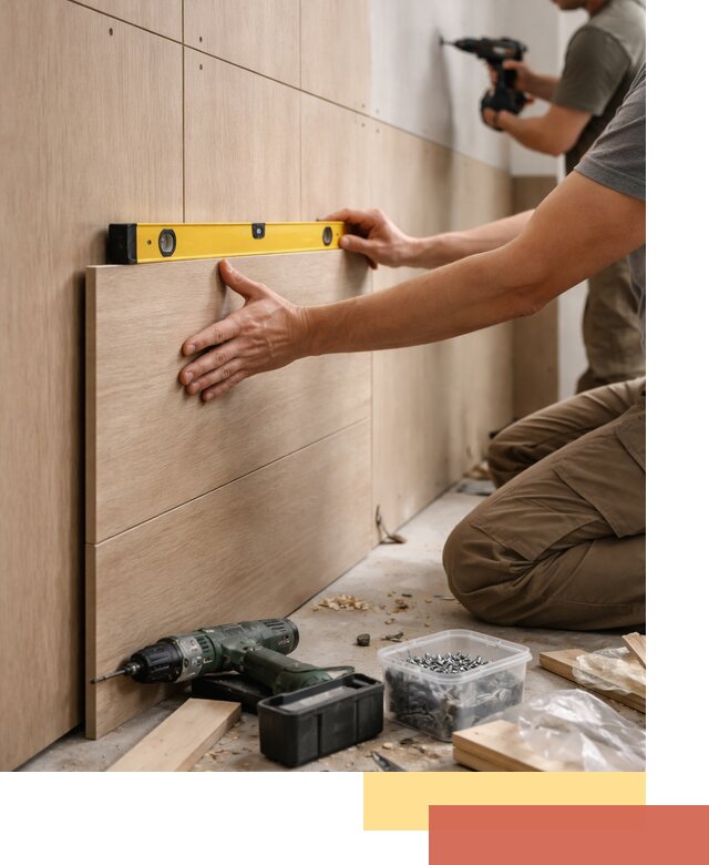 Профессиональный монтаж МДФ панелей на стены в Павловском Посаде