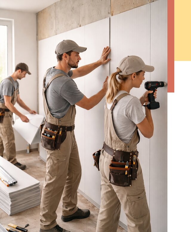 Монтаж ПВХ панелей на стены в Павловском Посаде от 457 руб/м2 — быстро и недорого | ОТДЕЛОЧНИК-Пвл