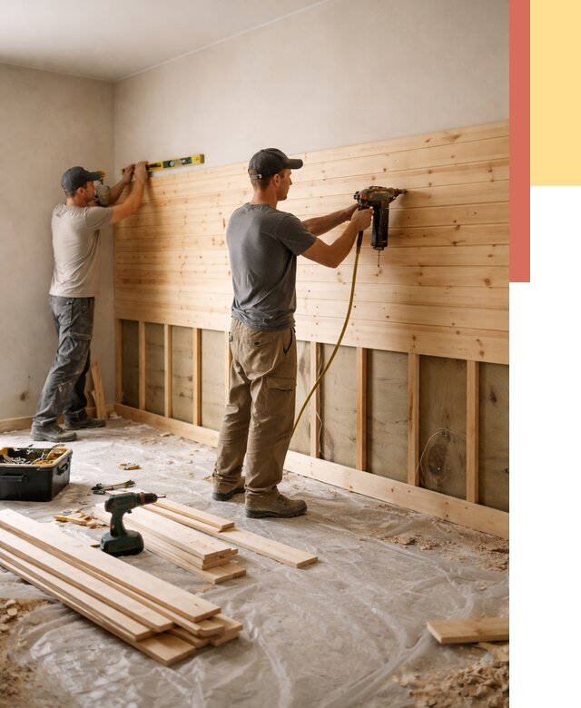 Монтаж деревянной вагонки на стены в Павловском Посаде от 7622 руб. | Услуги монтажа вагонки | ОТДЕЛОЧНИК-Пвл