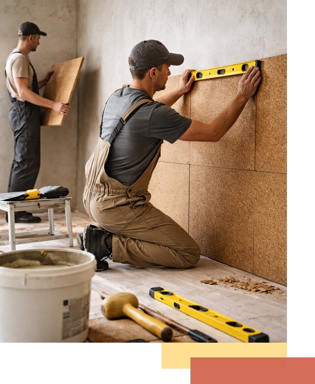 Монтаж пробковых панелей на стены в Павловском Посаде быстро и качественно