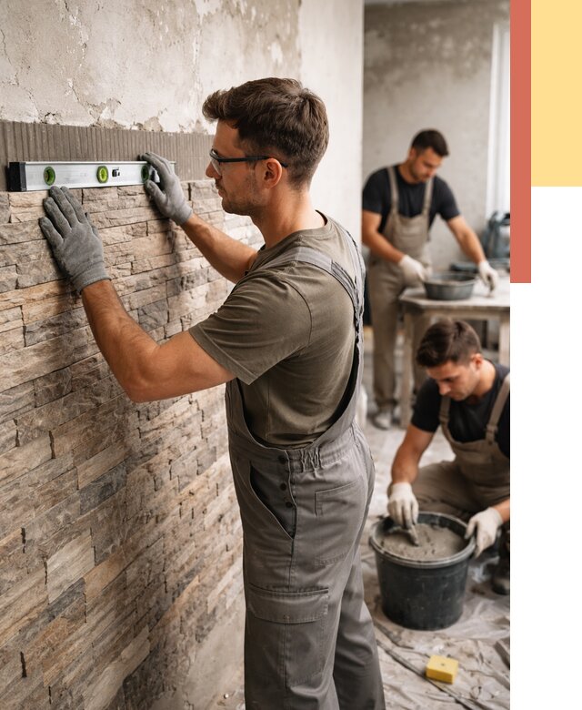 Монтаж искусственного камня в Павловском Посаде от 4573 руб. под ключ | ОТДЕЛОЧНИК-Пвл