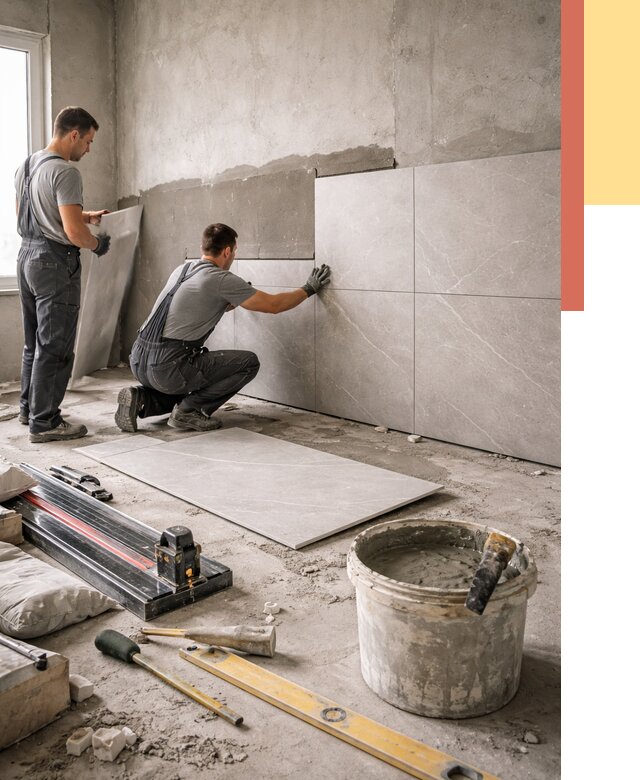 Облицовка стен керамогранитом в Павловском Посаде от 4268 руб./м² — услуги под ключ | ОТДЕЛОЧНИК-Пвл