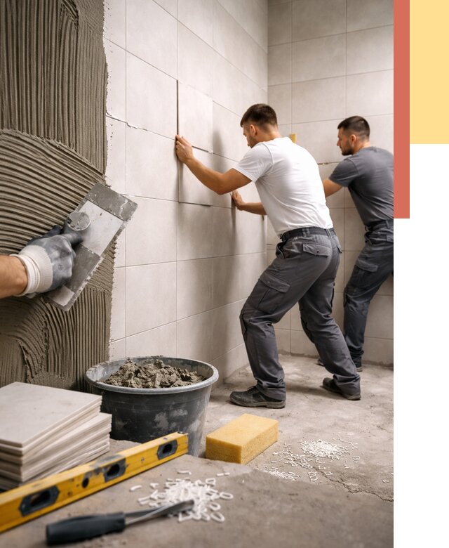 Укладка плитки на стены в Павловском Посаде от 864 руб. — качественно и недорого | ОТДЕЛОЧНИК-Пвл