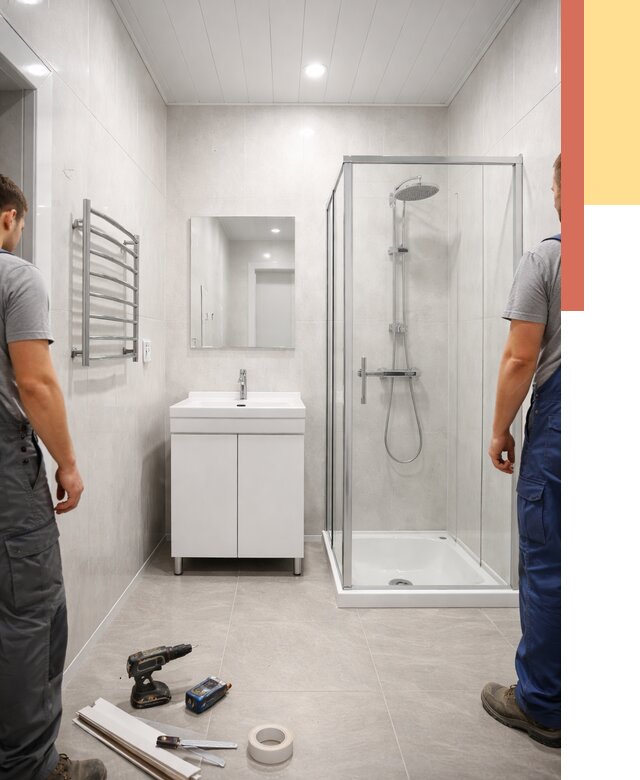 Отделка ванной комнаты панелями ПВХ в Павловском Посаде от 4573 руб. за м2 | ОТДЕЛОЧНИК-Пвл