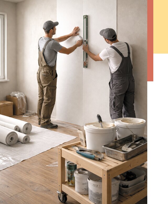 Поклейка стеклообоев в Павловском Посаде от 6605 руб. за м2 — быстро и недорого | ОТДЕЛОЧНИК-Пвл