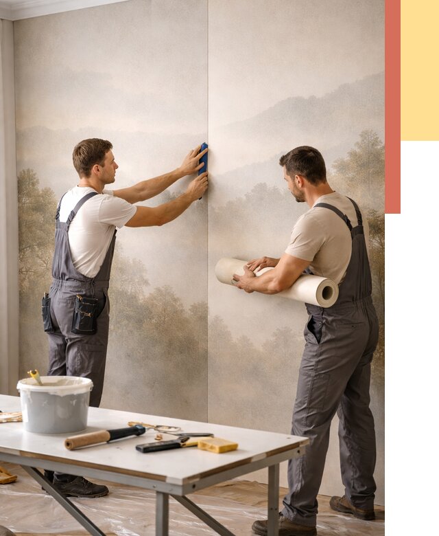 Поклейка фотообоев в Павловском Посаде от 8638 руб/м² — быстро и недорого | ОТДЕЛОЧНИК-Пвл