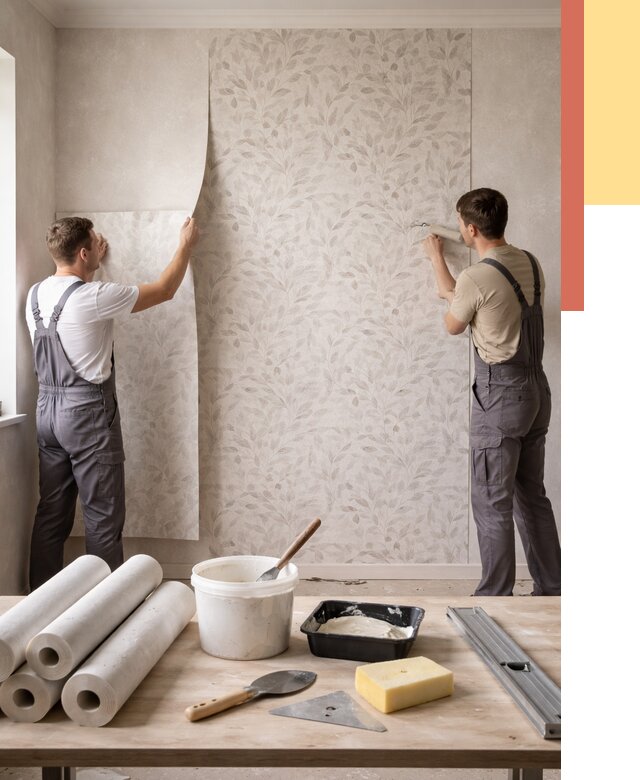 Поклейка обоев с подбором рисунка в Павловском Посаде от 3557 руб. | ОТДЕЛОЧНИК-Пвл - быстро и недорого