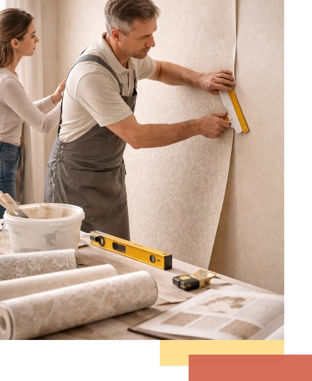 Поклейка обоев с подбором рисунка в Павловском Посаде