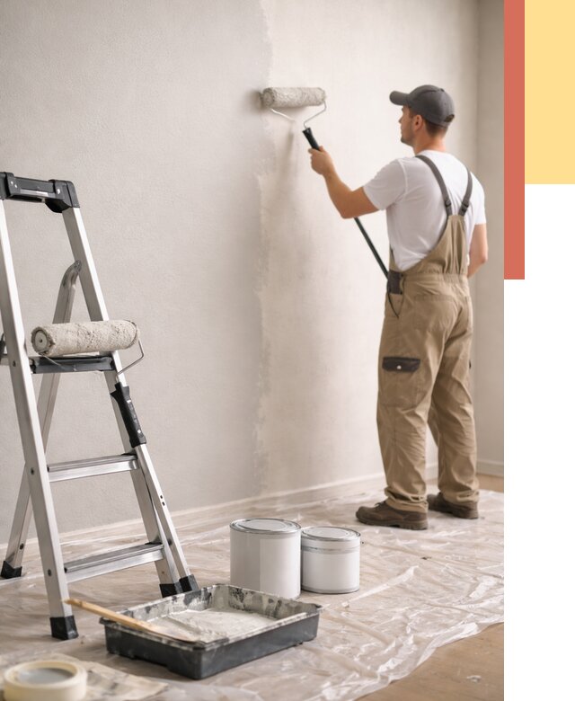 Покраска стен латексной краской в Павловском Посаде от 4573 руб. за м2 | ОТДЕЛОЧНИК-Пвл