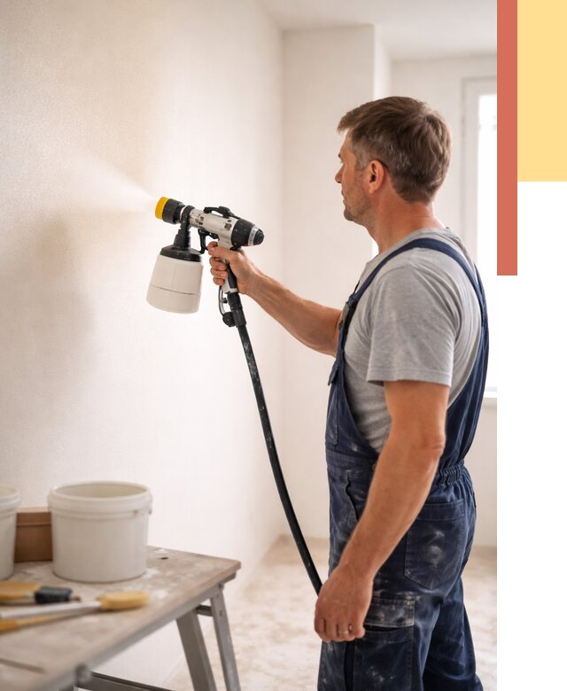 Покраска стен краскопультом в Павловском Посаде от 7622 руб. — механизированная покраска | ОТДЕЛОЧНИК-Пвл