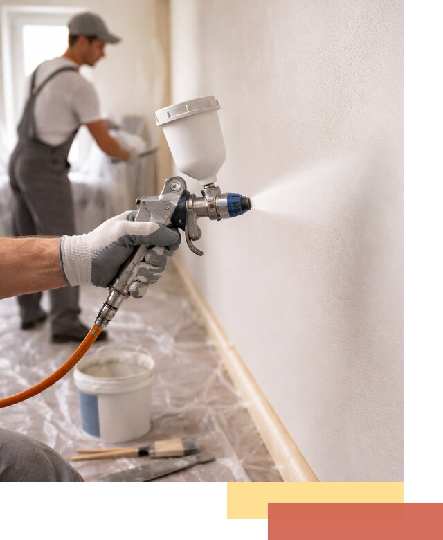 Покраска стен краскопультом в Павловском Посаде быстро и качественно