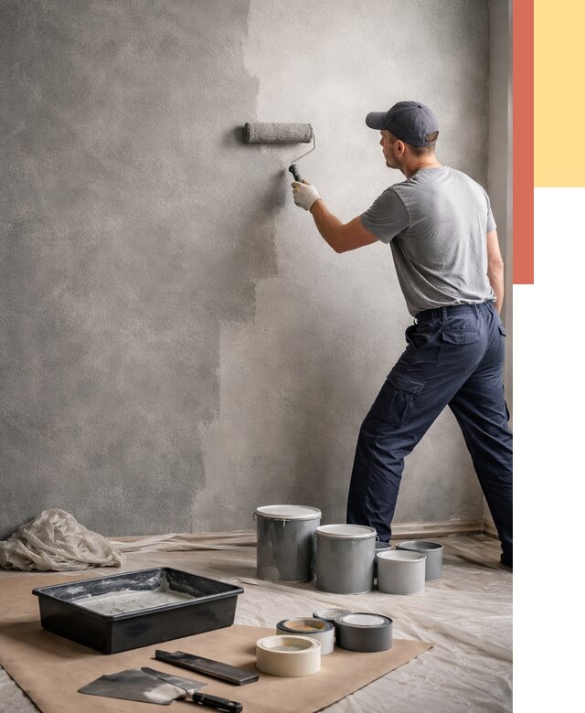 Покраска стен под бетон в Павловском Посаде от 661 руб. за м2 — быстро и недорого | ОТДЕЛОЧНИК-Пвл