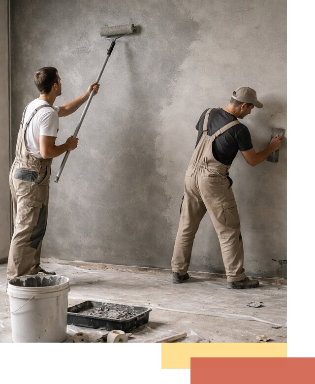 Покраска стен под бетон в Павловском Посаде профессионально и недорого