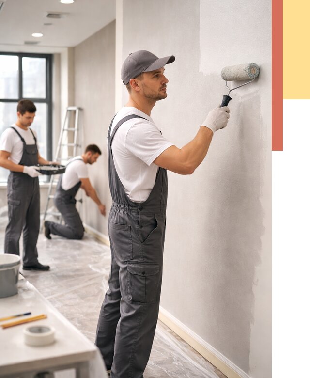 Покраска стен в офисе в Павловском Посаде от 8638 руб. — быстро и недорого | ОТДЕЛОЧНИК-Пвл