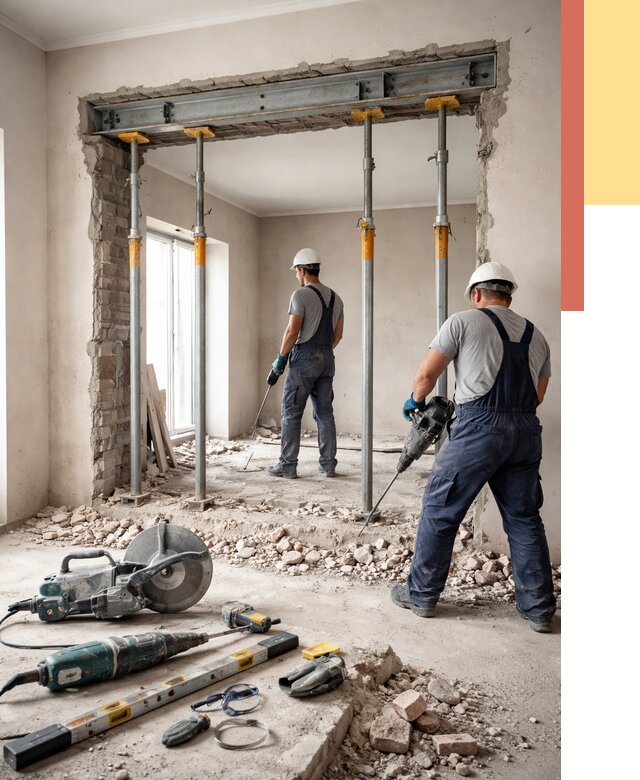 Прорезка проема в стене в Павловском Посаде от 4573 руб. — быстро и недорого | ОТДЕЛОЧНИК-Пвл