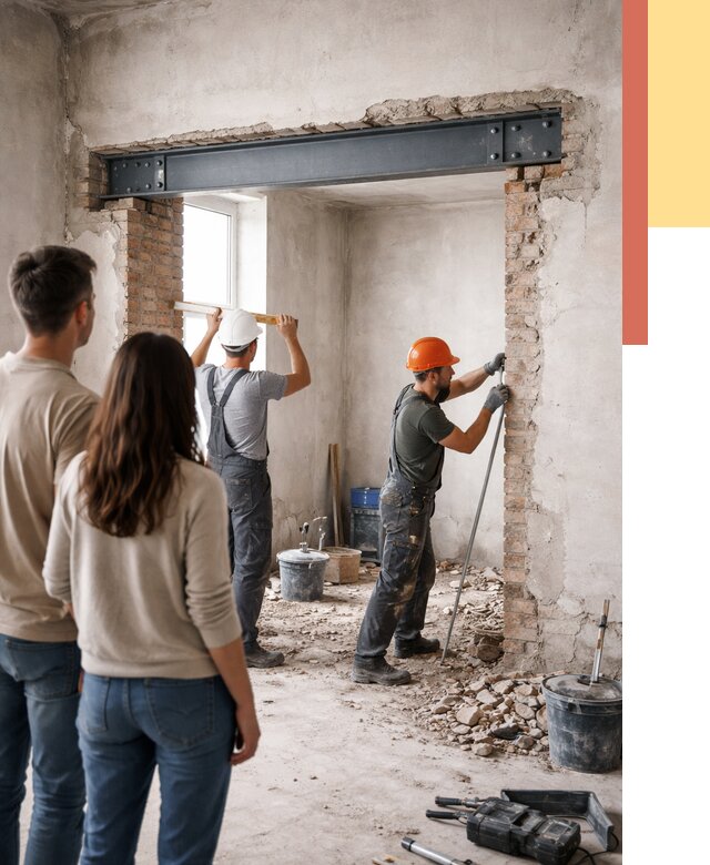 Усиление проема в стене в Павловском Посаде от 9654 руб. — усиление дверного проема металлоконструкцией | ОТДЕЛОЧНИК-Пвл