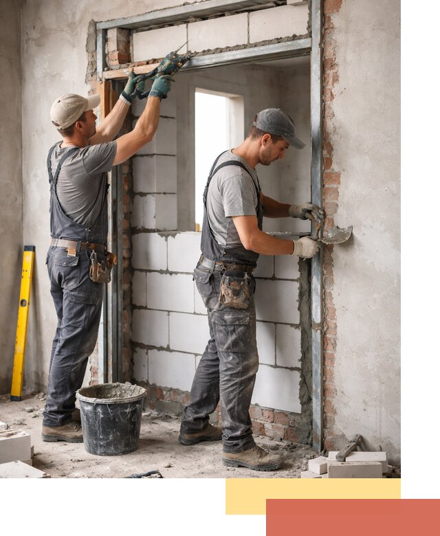 Закладка дверного проема под ключ в Павловском Посаде: демонтаж, монтаж, отделка