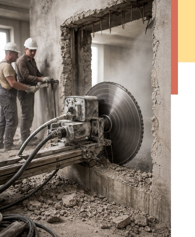 Алмазная резка проемов в Павловском Посаде от 4573 руб. быстро и недорого | ОТДЕЛОЧНИК-Пвл