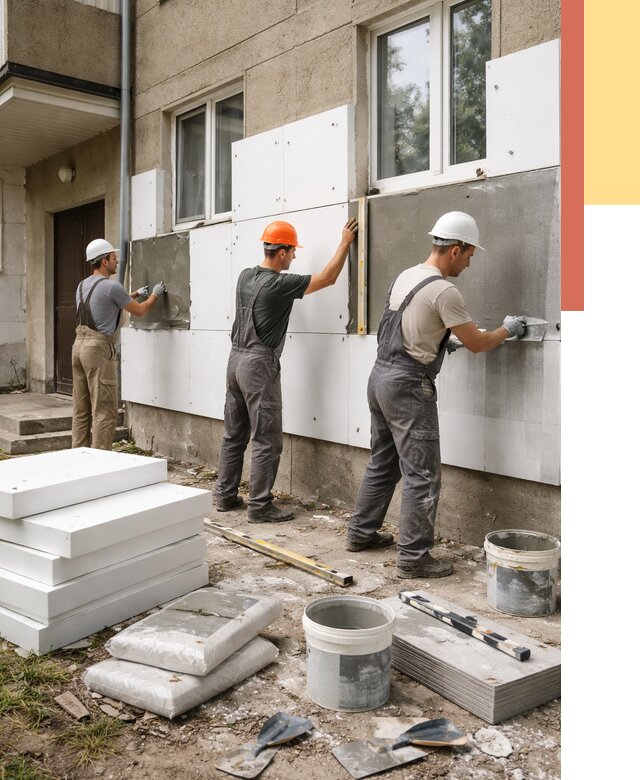 Утепление стен пенопластом в Павловском Посаде от 1778 руб. — недорого и под ключ | ОТДЕЛОЧНИК-Пвл