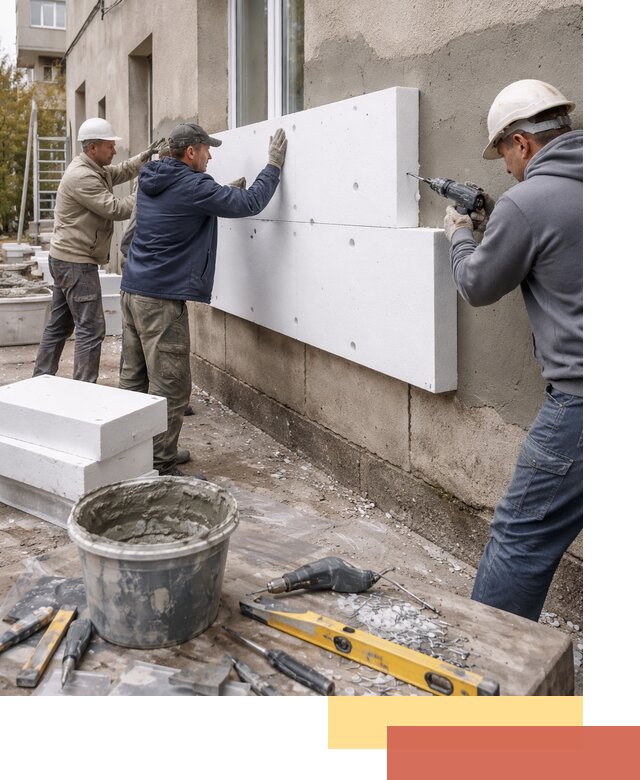 Утепление наружных стен пенопластом в Павловском Посаде