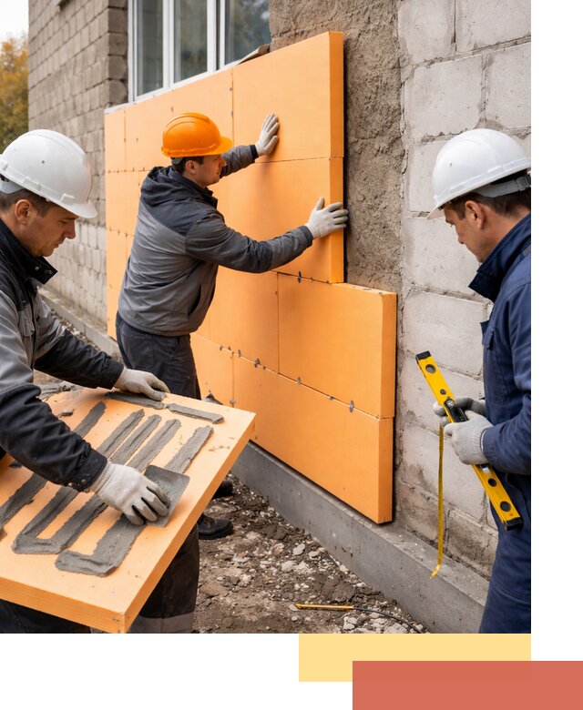 Утепление фасада пеноплексом под ключ в Павловском Посаде