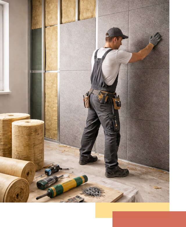 Профессиональная шумоизоляция стен в Павловском Посаде для квартиры и офиса