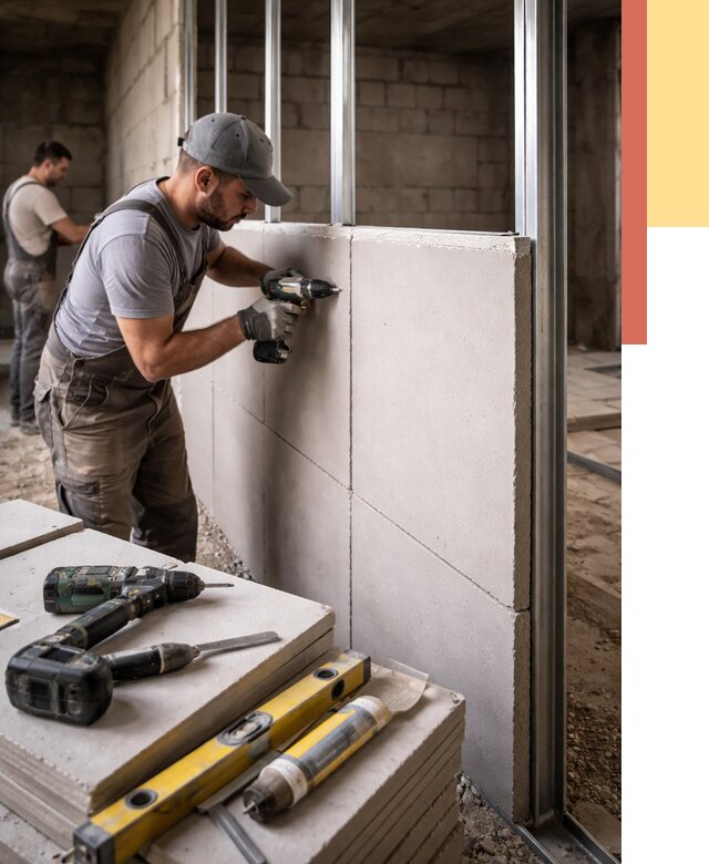 Кладка влагостойких перегородок ПГП в Павловском Посаде от 1219 руб. под ключ | ОТДЕЛОЧНИК-Пвл