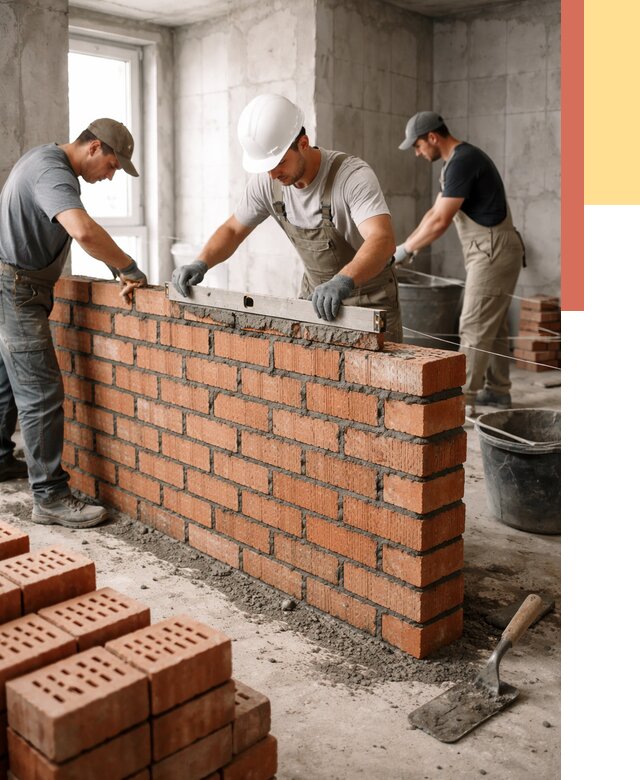 Кладка перегородок из кирпича в Павловском Посаде от 3557 руб. за м² | ОТДЕЛОЧНИК-Пвл