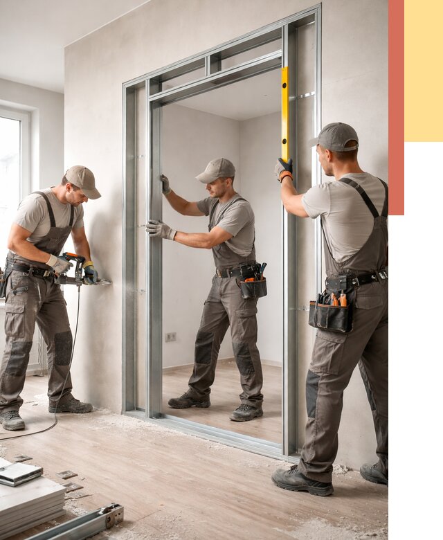 Устройство дверного проема в перегородке в Павловском Посаде от 4573 руб. под ключ | ОТДЕЛОЧНИК-Пвл