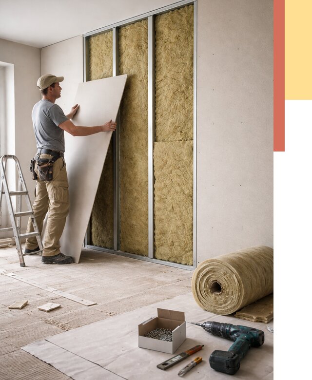 Перегородка из гипсокартона с шумоизоляцией в Павловском Посаде от 3171 руб. | ОТДЕЛОЧНИК-Пвл