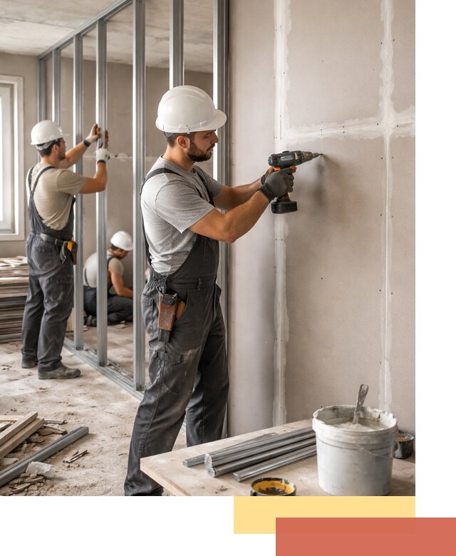 Перегородки из огнестойкого гипсокартона в Павловском Посаде под ключ