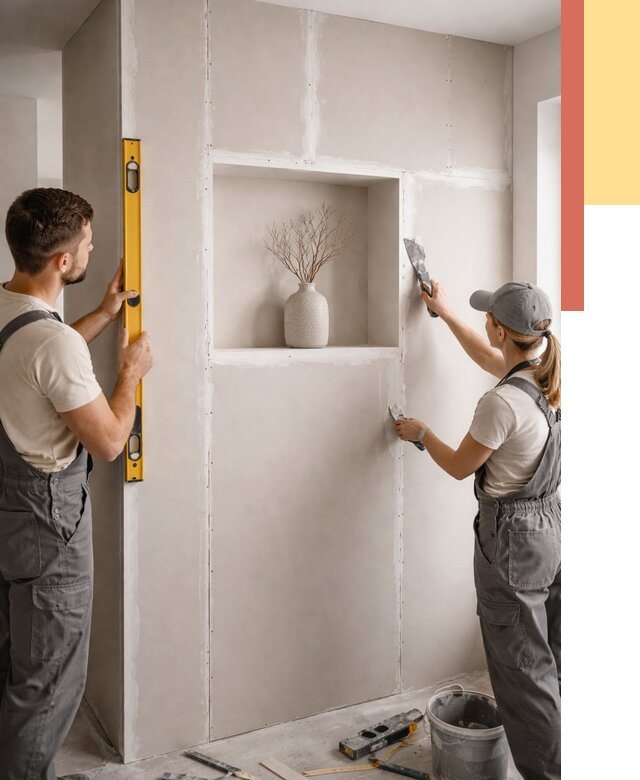 Перегородка из гипсокартона с нишей в Павловском Посаде от 3303 руб. под ключ | ОТДЕЛОЧНИК-Пвл